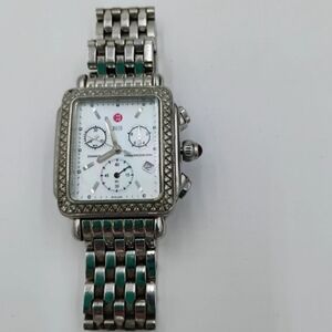 Women's Michele Deco watch B02006SS stainless steel Swiss diamond chronograph